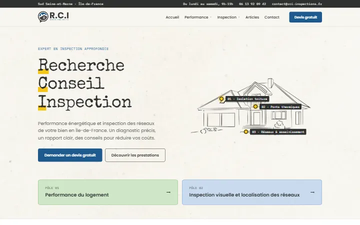 Aperçu du site RCI Inspections